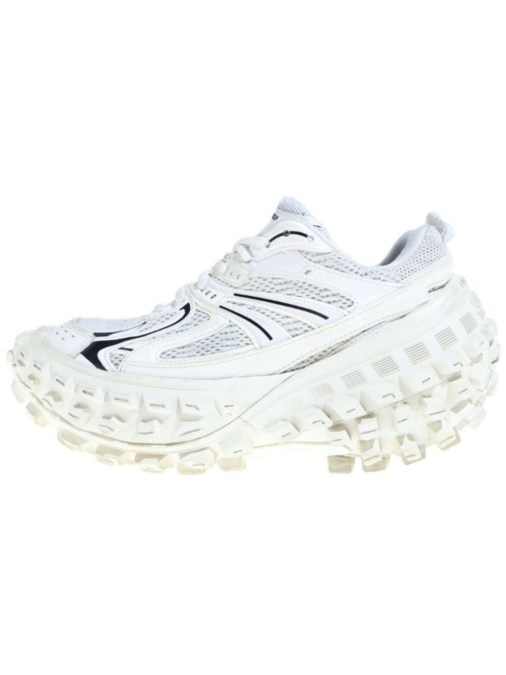 Balenciaga Defender Tire Sole Mesh Low Top Sneakers White